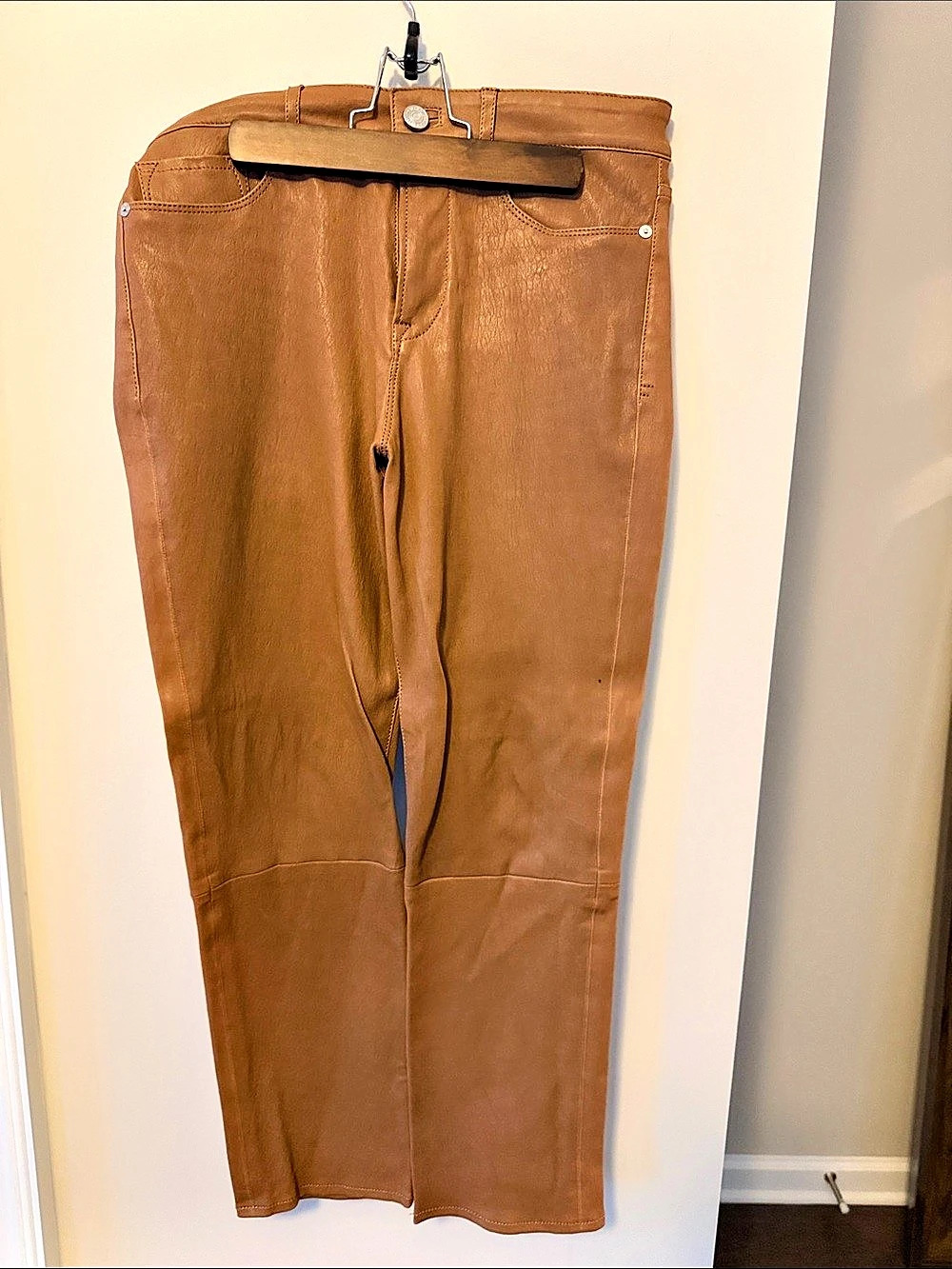 FRAME Le High Straight Leather Pants Leather Straight Leg Pants Waist 29
